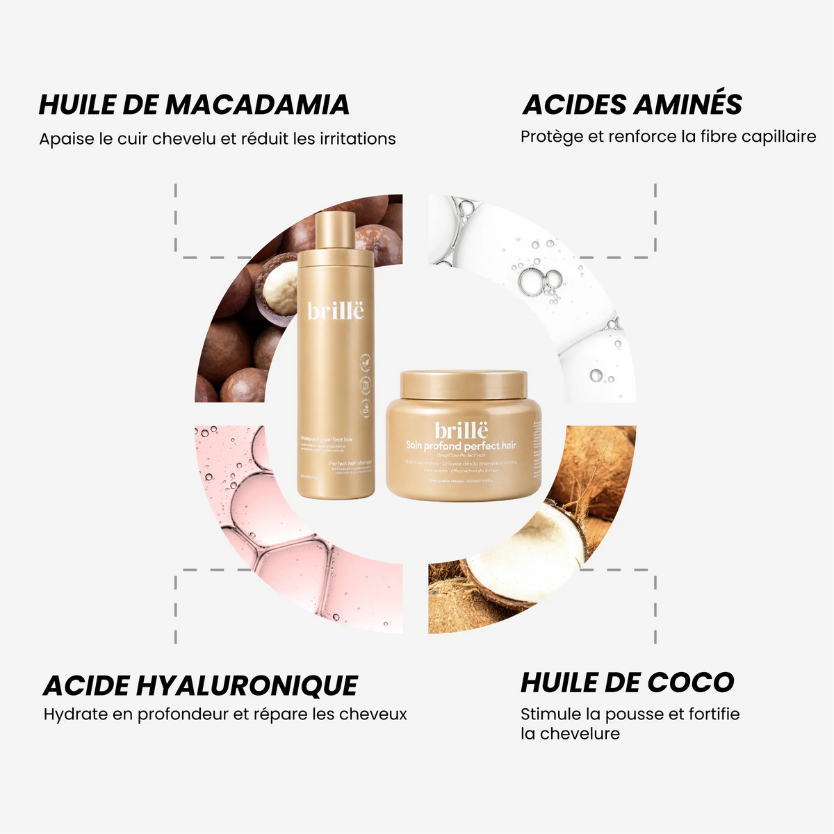 Ingrédients de la gamme capillaire Perfect Hair